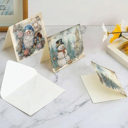 LSQFS Diamond Art Retro Christmas Card Set with Matching Envelopes,6 Pieces - Image 5