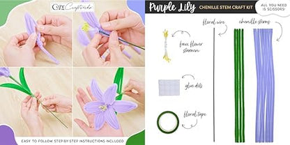 WeVeel Chenille Stem Flower Craft Kit for Adults – Create 6 Colorful Blooms (Lily, Rose, Calla Lily, Tulip, Gerbera & Daisy) – Relaxing DIY Arts & Crafts Kit with All Supplies - Image 3