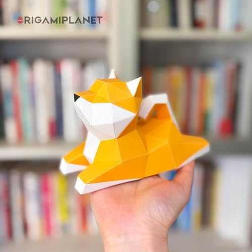 Shiba Inu 3D Origami Paper Craft Kit, Easy DIY Pre-Cut Puppies Paper Sculpture Model for Adults, Cute Animal Handmade Home Decor Papercraft Gift Set for Beginners - Image 2
