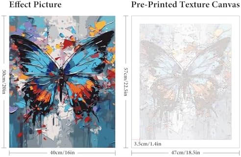 Fountor Butterfly Paint by Numbers Kit for Adults Beginner 16x20 Inch - Image 3