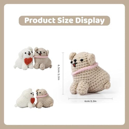 Hylvix Crochet kit for Beginners, Dog Puppy Animals Crochet kit, Learn to Crochet, with Step by Step Video, for Adults Kids, for Gifts, with Tutorials and Yarns, Hook, Accessories (Puppy) - Image 4