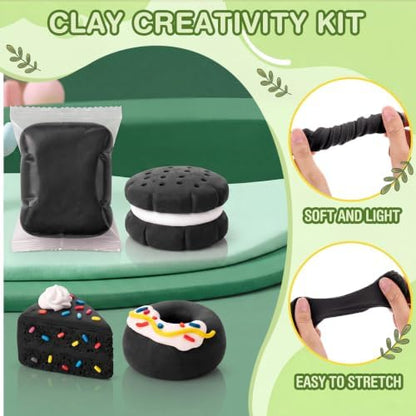 Air Dry Clay Bulk, Modeling Clay for Kids, 100 Pcs, Black - Image 3