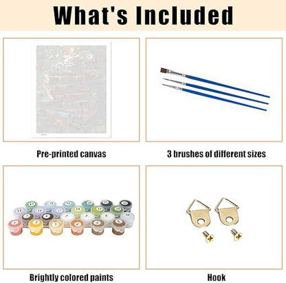 Ycydilirab Paint by Numbers Kits for Adults-Books Paint by Number Adult,Paint by Number Kits on Canvas,Number Painting for Adults,for Home Wall Decoration and Gifts 16X20 inch - Image 4