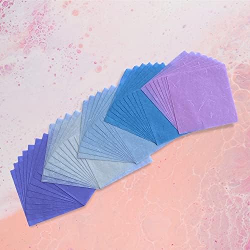 Natural Fiber Mulberry Paper Sheets 6 x 6 Inches, 50 PCS Handmade Craft Paper for Origami, Scrapbooking, Card Making, DIY Decoration, Mixed Media Art (Pastel Color, 6x6 Inch) - Image 4