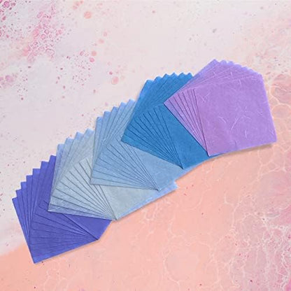 Natural Fiber Mulberry Paper Sheets 6 x 6 Inches, 50 PCS Handmade Craft Paper for Origami, Scrapbooking, Card Making, DIY Decoration, Mixed Media Art (Pastel Color, 6x6 Inch) - Image 4