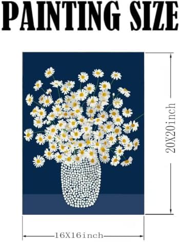White Chrysanthemum Paint By Numbers Kit for Adults,Home Decor 16x20In - Image 6