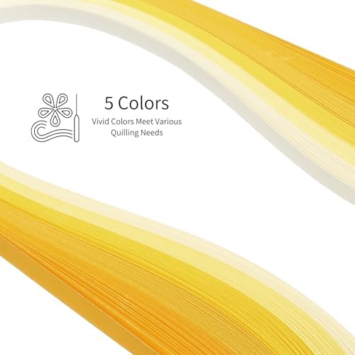 MECCANIXITY Paper Quilling Kit, 21.3 Inch 5mm Paper Quilling Strips with Blue Pen for Beginners DIY Hand Crafts Teaching Tools Flower Decoration(Light Yellow, Pack of 120) - Image 3