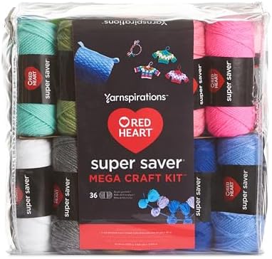 Red Heart Mega Craft Kit, Yarn for Crocheting and Knitting by RedHeart