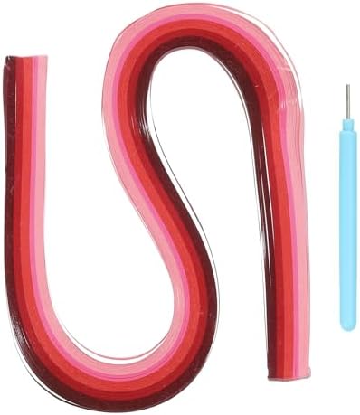 MECCANIXITY Paper Quilling Kit, 21.3 Inch 5mm Paper Quilling Strips with Blue Pen for Beginners DIY Hand Crafts Teaching Tools Flower Decoration(Red, Pack of 120) by MECCANIXITY