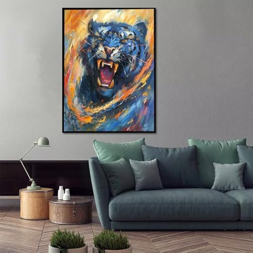 Paint by Numbers Kit for Adults Beginner, Tiger Paint by Numbers Animal, DIY Easy Acrylic Watercolor Oil Painting Kit with Brushes, Arts and Crafts for Adult for Home Wall Decor, Gifts 16x20 in N-59 - Image 2