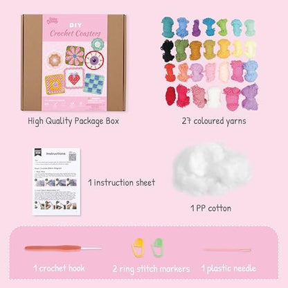 HOUSE CREATIVITY Crochet Kit for Beginners Adults - Complete Set with 20 Colors Yarn, Video Tutorials, Hooks | Learn to Crochet DIY Craft Kit for Women & Adults - Image 3