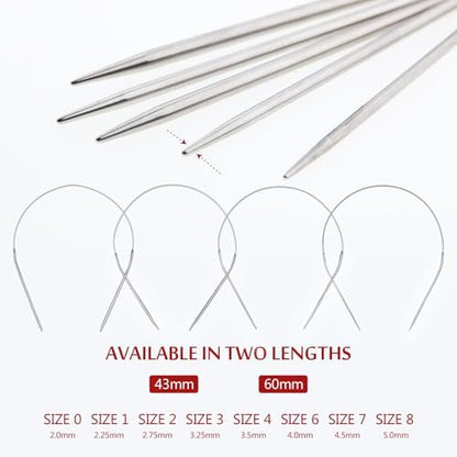 17inch (43cm) Stainless Steel Circular Knitting Needle Size US 6 (4.0mm) - Image 5