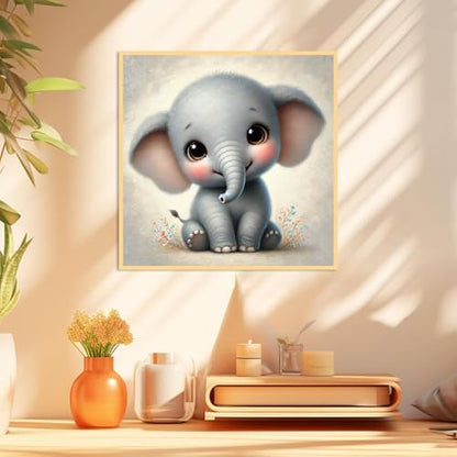 Mowana Elephant Paint by Numbers Kit for Kids Framed, Easy Paint by Number Kits for Adults Beginners with Easel DIY Acrylic Oil Painting Kits for Relaxing, Home Wall Decor and Gift 7.8x7.8inches - Image 2