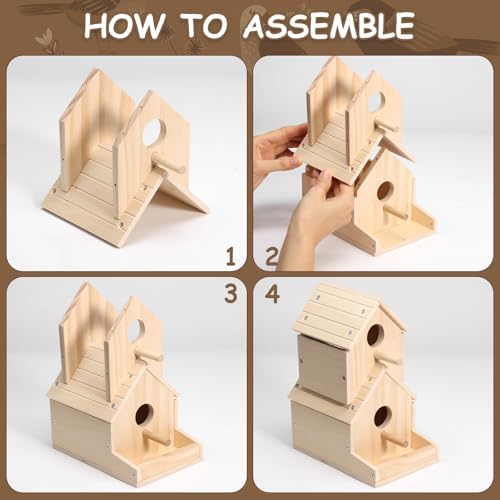 SainSmart Jr. Bird House 2-Story, Wooden Birdhouse Kids Woodworking Kit with Brushes and Paint - DIY Woodcraft Building Projects for Kids and Adults - STEM Teaching Tools, Ideal Gift for Boys & Girls - Image 3