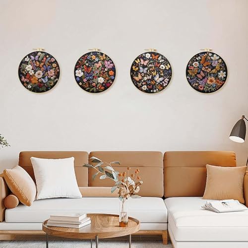 SCECALA 4 Pack Butterfly Flower Embroidery Kit for Beginners - Image 7
