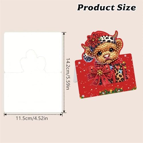 jinglinhh 6pcs Diamond Art Painting Christmas Cow Yak Greeting Cards with Envelopes, DIY Card Making Kits for Adults, Diamond Art Christmas Cards for Birthday Holiday Postcards - Image 2