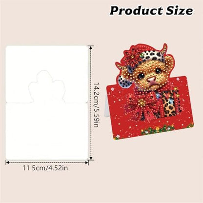 jinglinhh 6pcs Diamond Art Painting Christmas Cow Yak Greeting Cards with Envelopes, DIY Card Making Kits for Adults, Diamond Art Christmas Cards for Birthday Holiday Postcards - Image 2