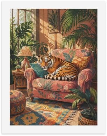 Bozfoxa Paint by Numbers Kit for Adults Beginner Tropical Tiger Sofa by Unknown