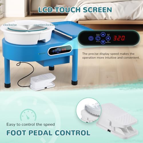 Bonoutil 12" Pottery Wheel Machine with Bat System for Adults Beginners - Image 4