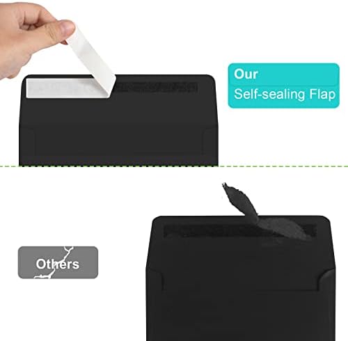 70 Packs of Invitation Envelopes, A2 Envelopes Black, Postcard Envelopes for 4.5x5.5 Cards, Envelopes for Invitations, Self Seal for Photos RSVP, Greeting Cards - Image 3
