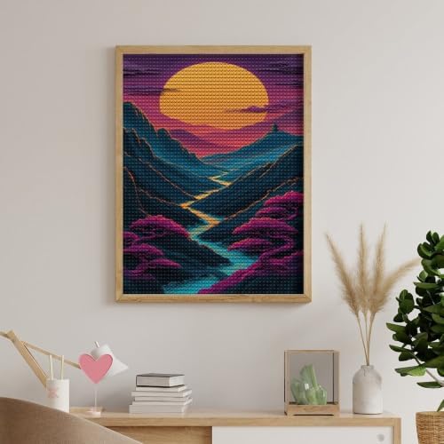 Reccmeny Luxury Papercraft Mountains DIY Gem Art Painting Kit - Image 5