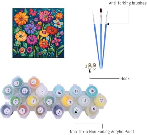 AIBOERL Paint by Numbers Kit for Adults Beginner,Flowers,12X16In - Image 6