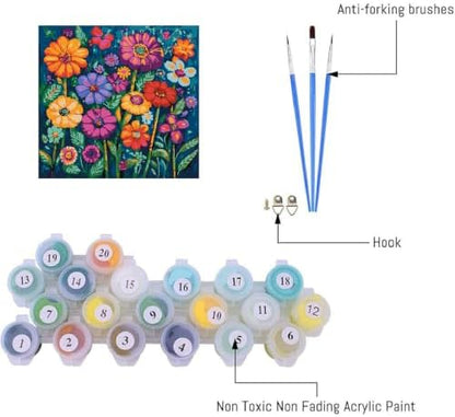 AIBOERL Paint by Numbers Kit for Adults Beginner,Flowers,12X16In - Image 6