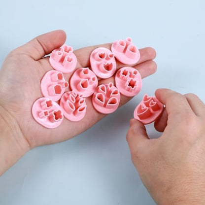 JJUNW 10 Pcs Mini Polymer Clay Cutters, Floral Leaf Shapes Polymer Clay Molds Polymer Clay Earring Cutters, Polymer Clay Kit for DIY Tools Jewelry Earrings Making - Image 7
