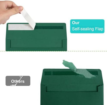 70 Packs of Invitation Envelopes, A2 Dark Green Postcard Envelopes for 4.5x5.5 Cards for Invitations, Self Seal for Photos RSVP, Greeting Cards - Image 3
