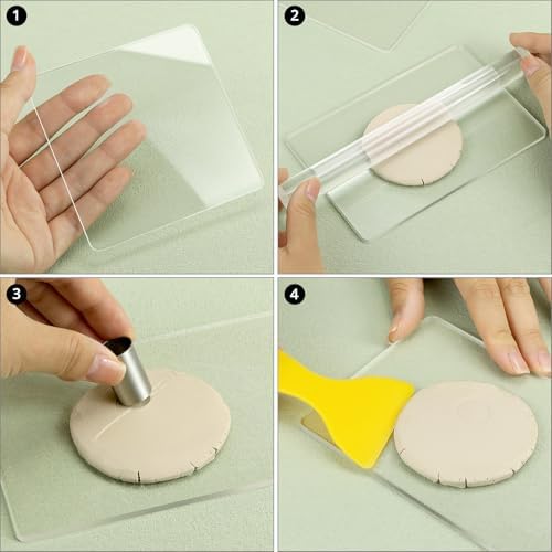 QWORK 24-Piece Clay Sculpting Tool Kit with Acrylic Roller, Sheets, Plastic Scraper, Stainless Steel Cutters, Polymer Clay Cutter Tools - Image 3