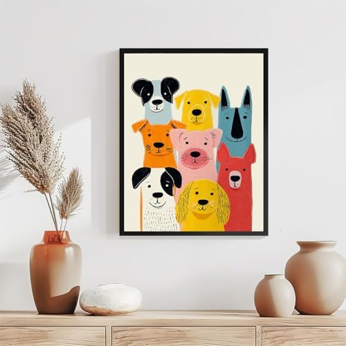 TCDZMYGS Dog Paint by Numbers Kit for Adults Beginner,Easy Dog Adult Paint by Number Kits on Canvas with Frame,DIY Acrylic Oil Painting by Numbers Kits for Home Wall Decor 10x12 inch - Image 2