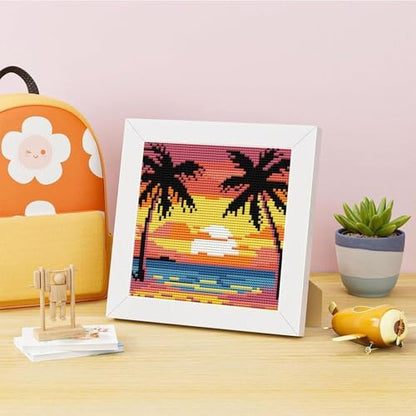Beach Scenery Stamped Cross Stitch Kits for Adults Beginners with Frame - Image 2