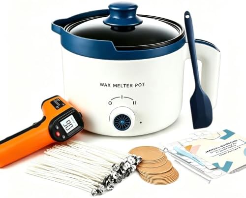 KQU Electric Wax Melting Pot with Non-Touch Thermometer(Without Battery) by KQU
