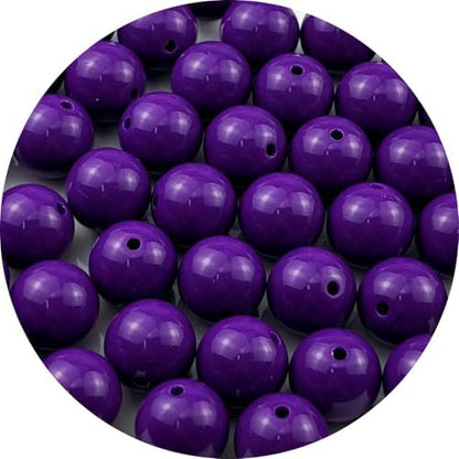 40pcs Acrylic Round Beads for Crafts 16mm Resin Candy Color Spacer Beads with Hole for Jewelry Making Sewing Crafts Decoration Necklaces Bracelets Earrings Supplies(Dark Purple) by Unknown