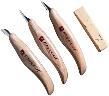 Flexcut Wood Carving Set | Detail Knife Set, with Mini-Pelican, Carving, and Detail Knife | 1095 High Carbon Steel Blades | KN400 | Made in the U.S.A by Flexcut