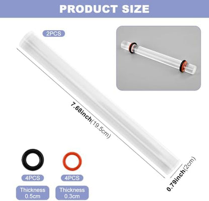 2Pcs Acrylic Clay Rollers, Clay Rolling Pin with Thickness Ring - Image 2