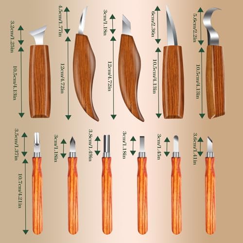 16Pcs Wood Carving Tool Kit with Whittling Knives & Cut-Resistant Gloves - Image 2