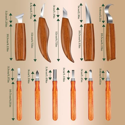 16Pcs Wood Carving Tool Kit with Whittling Knives & Cut-Resistant Gloves - Image 2