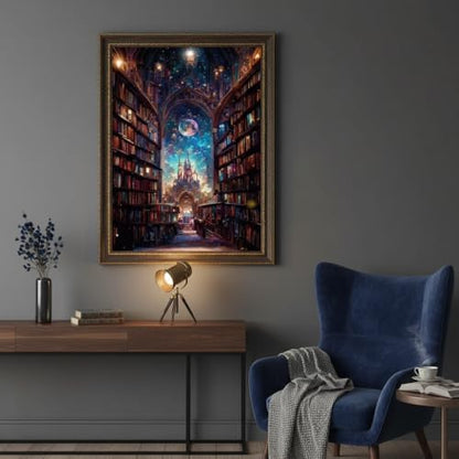 koemhxb Magical Library Paint by Numbers Kit for Adults Beginner Fantasy Acrylic Painting DIY Art Canvas by Number Kits for Gifts Home Wall Decor 16x20 Inch - Image 6