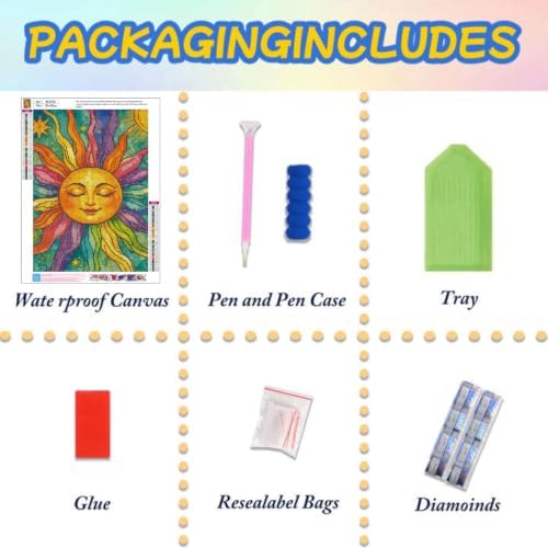 Lophomie Diamond Art Kits for Adults, 5D Sun Diamond Painting Kits 12x16 in - Image 6