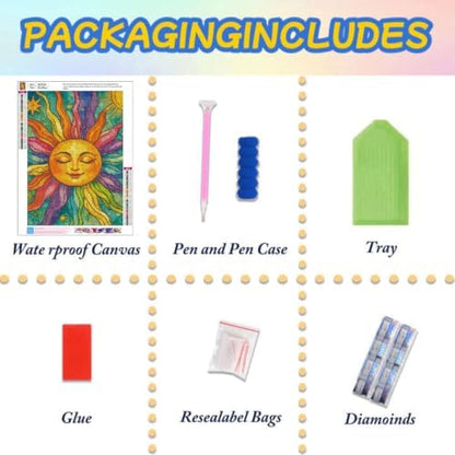 Lophomie Diamond Art Kits for Adults, 5D Sun Diamond Painting Kits 12x16 in - Image 6