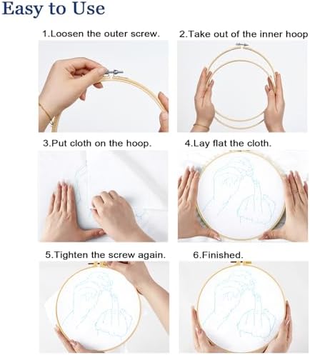 Crafmanoe Hand Embroidery Starter Kit for Beginners Adults, Counted Stamped Cross Stitch Kits for Adults Beginners, Easy Funny Embroidery Needlepoint Kits, Embroidery Fabric, Hoops and Video Tutorial - Image 7