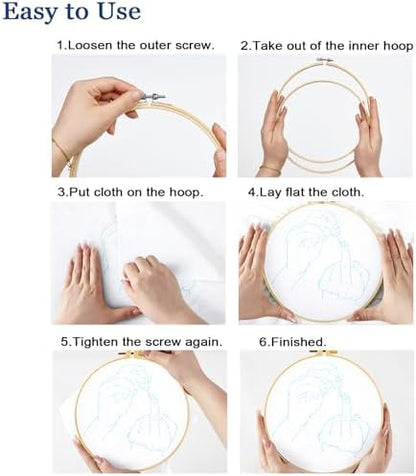 Crafmanoe Hand Embroidery Starter Kit for Beginners Adults, Counted Stamped Cross Stitch Kits for Adults Beginners, Easy Funny Embroidery Needlepoint Kits, Embroidery Fabric, Hoops and Video Tutorial - Image 7