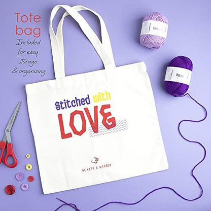 Hearth & Harbor Crochet Kit with 1100 Yards Assorted Yarn Kit, 9 Ergonomic Hooks, Crocheting Instruction, Knitting & Crochet Supplies - Beginner Crochet Kits for Adults, Ideal for Amigurumi - Image 4