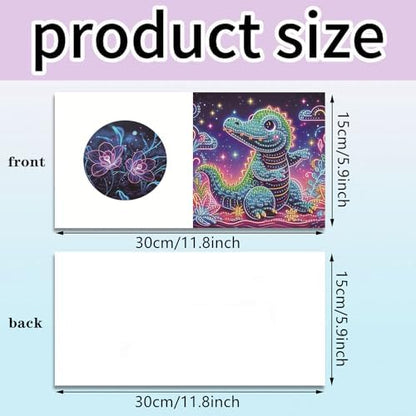 C'eitura 6Pcs Cute Animal DIY Diamond Art Painting Greeting Cards Kit | Adorable Kawaii Theme Thank You Birthday Cards | All Occasion Blank Note Cards for Kids & Adults - Image 2