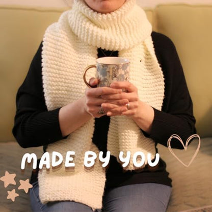 MaconGoods Grandma's Knitting Kit - Longer Scarf Kit - Complete Knitting Kit for Beginners - Includes Beginner Yarn, Bamboo Needles, Video Tutorial & Guide - Easy to Learn Knit Kit - Image 3
