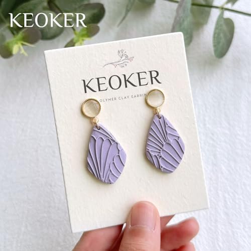 KEOKER Polymer Clay Texture Roller, Polymer Clay Roller for Making Earrings, Like Polymer Clay Texture Sheets, Great Work with Polymer Clay Cutters (Boho A), Floral A - Image 3