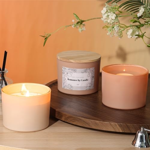 6 Pcs 12oz Assorted Camel Glass Candle Jars with Lids & Crystal Rocks - Image 6