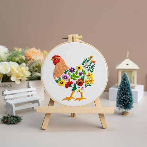 Louise Maelys Hen Embroidery Kit for Beginners Farmhouse DIY Craft - Image 4