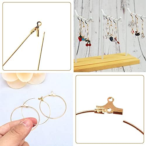 Earring Making Kit with 740 PCS Beading Hoop Earring Finding Component Accessories Hooks Jump Rings Loop Earring Backs Beads and Charms for Jewelry Making(740) - Image 4